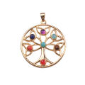 Pendentif de Chakra arbre Charm en acier inoxydable pour Noël